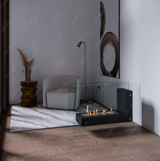 Биокамин напольный SteelHeat TETRISE 900 серый по цене 37 800 руб.