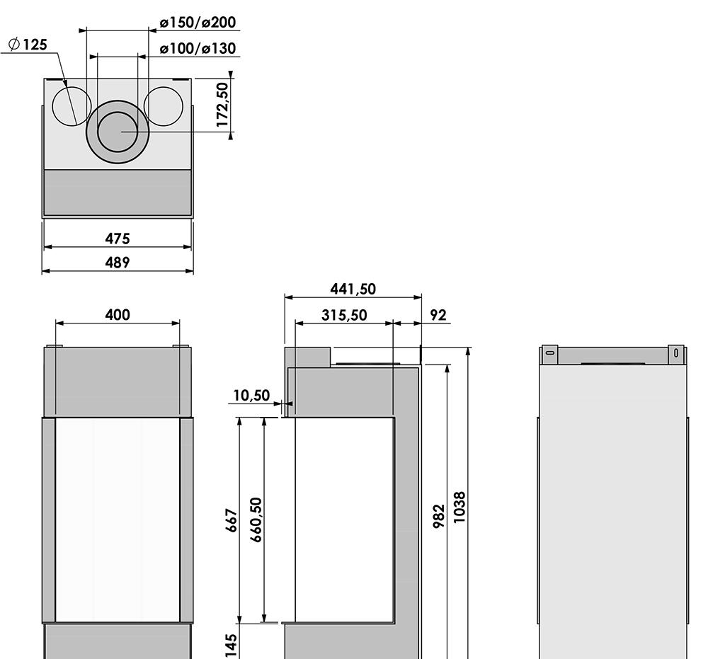 Газовый камин BellFires View Bell Vertical 3