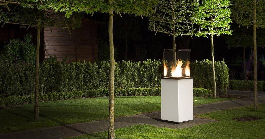 Газовый нагреватель Kratki PATIO/M/G31/37Mbar/B, белое стекло, с ручным управлением