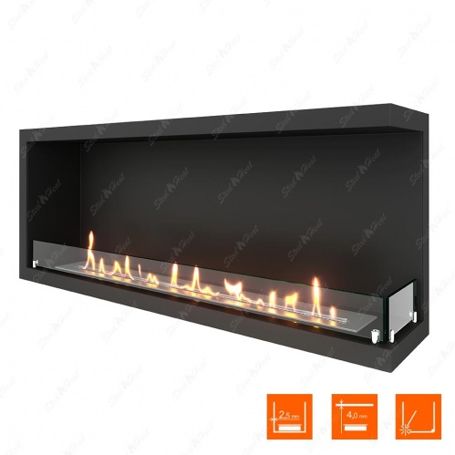 Биокамин угловой SteelHeat Leader 1200 правый стекло