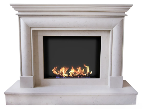 Биокамин в мраморном портале "Русский огонь" Alavira