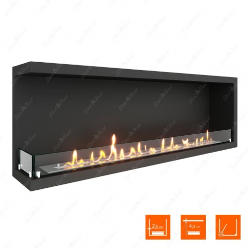 Биокамин угловой SteelHeat Leader 1400 левый стекло