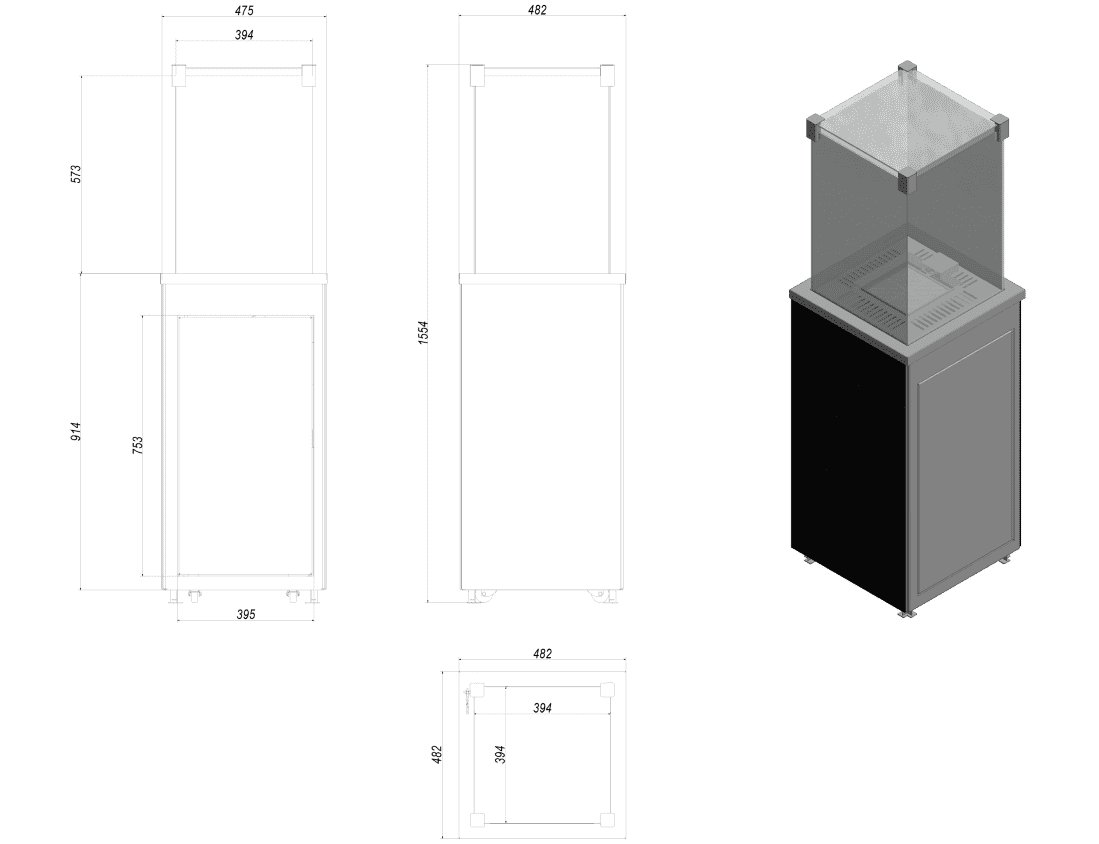 Газовый нагреватель Kratki PATIO/M/G31/37Mbar/CZ, черное стекло, с ручным управлением