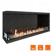 Биокамин угловой SteelHeat Leader 1100 левый стекло + стемалит