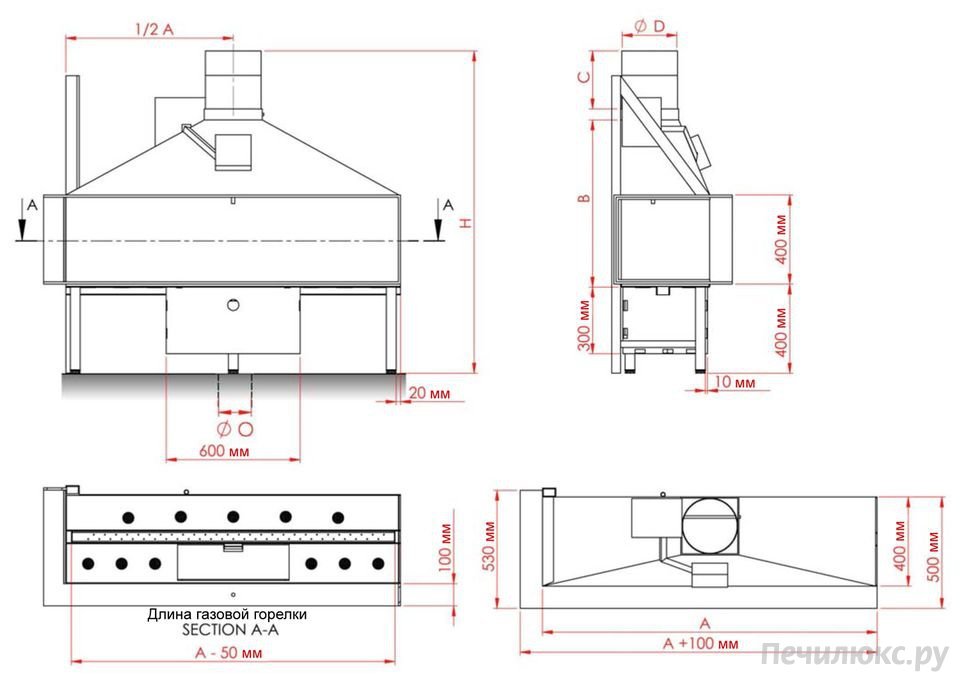 
Газовая топка Vero Design NI G8 H2 G