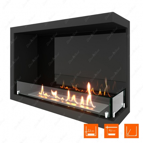 Биокамин угловой SteelHeat Leader 700 правый стекло + стемалит