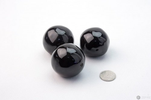 Декоративные керамические камни-шары черные 14 шт