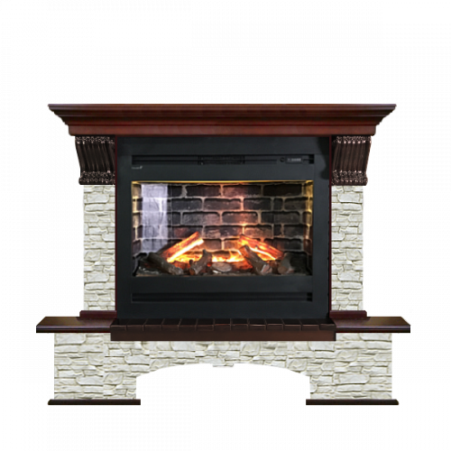 Бостон грот однотонный (красное дерево)+Rumba 3D