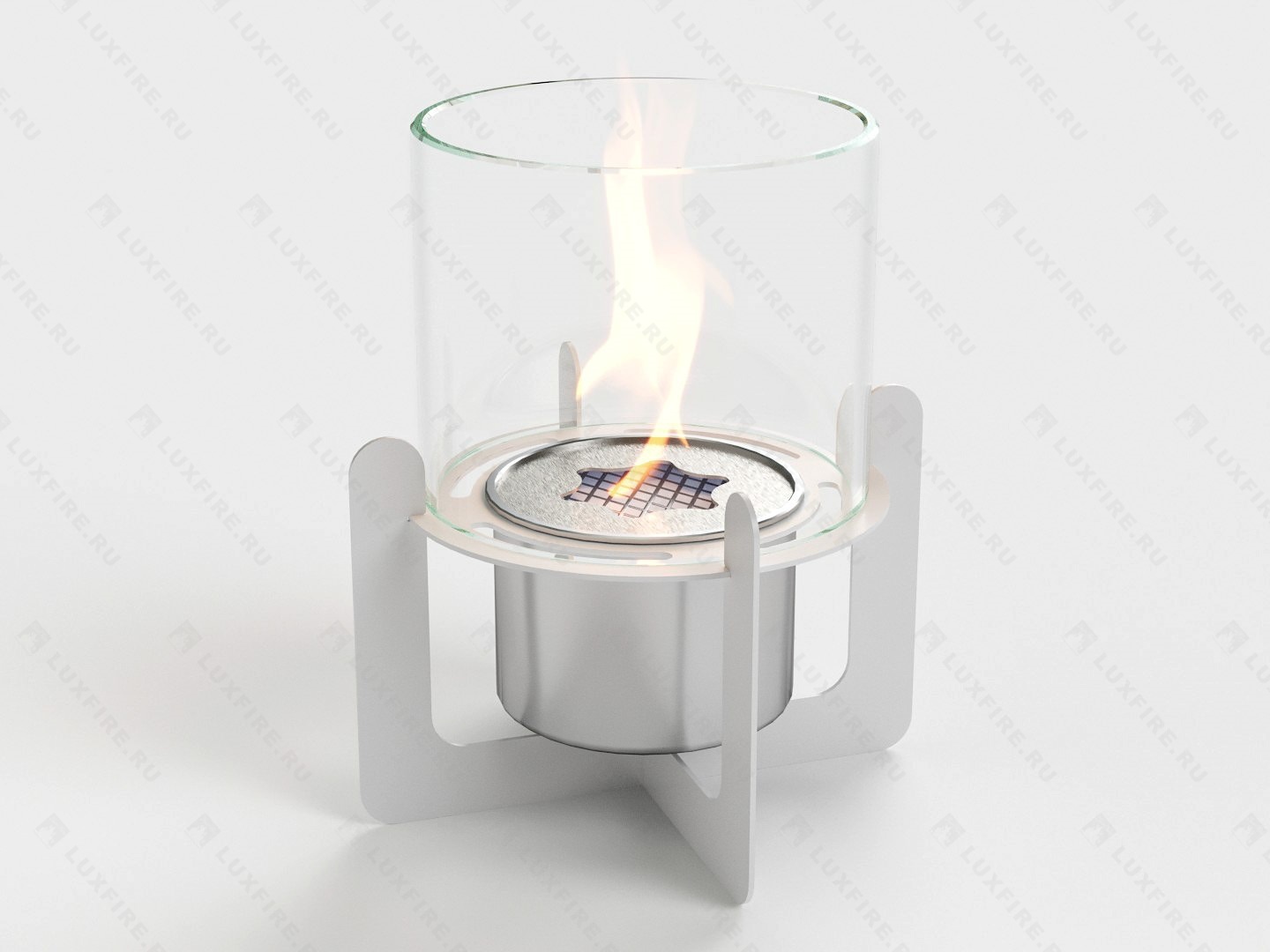 Настольный биокамин Lux Fire "Омега" (белый)