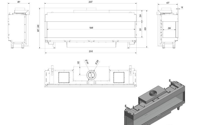 Газовая топка Kratki LEO/L/200/LPG (баллонный газ)