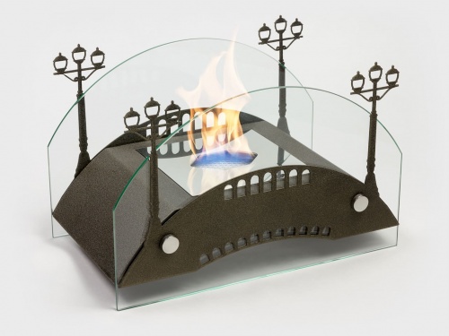 Настольный биокамин Lux Fire "Пушкинский мост" M Бронза
