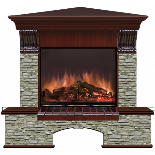 Бостон Грот однотонный угловой (красное дерево)+Arte 23