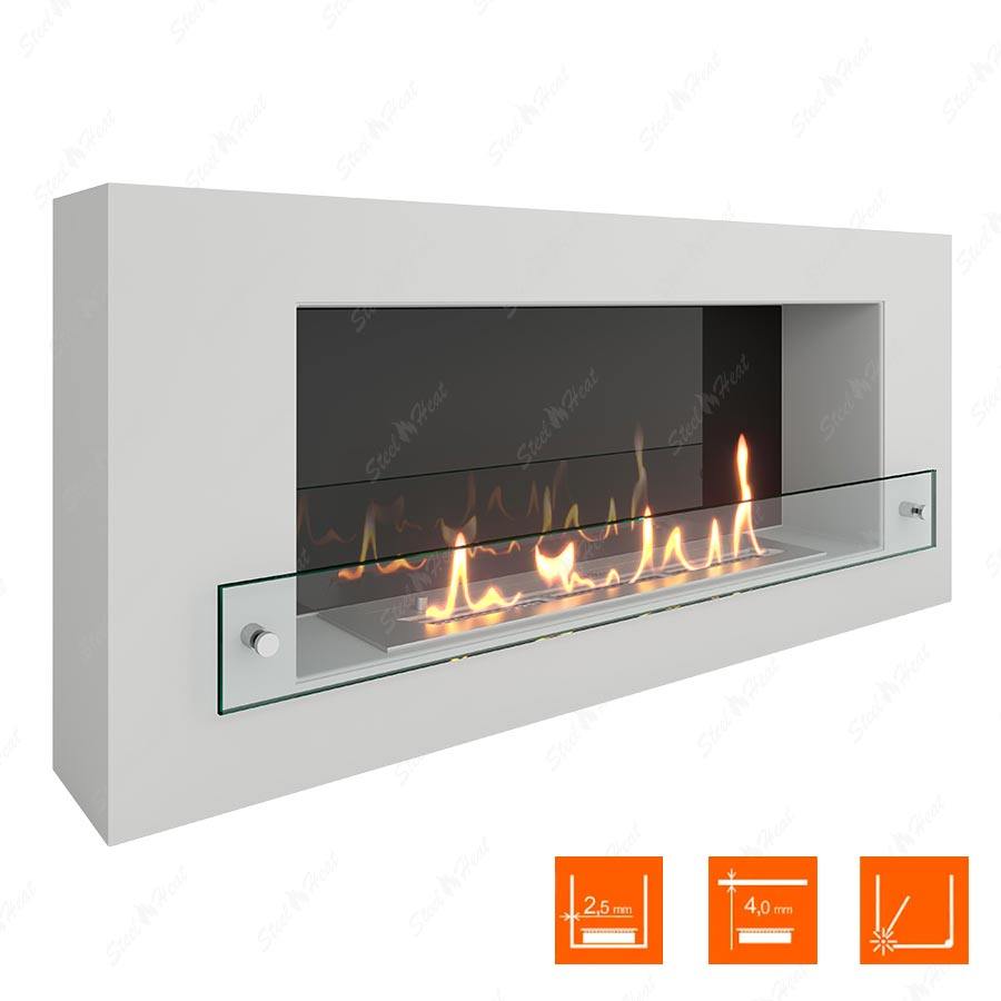 Биокамин SteelHeat WALL 900 белый (стекло) по цене 29 900 руб.