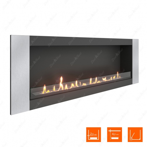 Биокамин SteelHeat LONG-V 1500 XL стекло