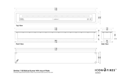 Горелка для биокамина ICON FIRES Slimline 1100mm по цене 190 000 руб.