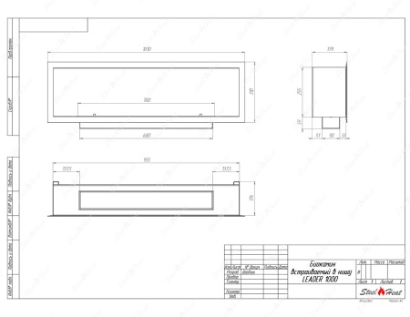 Биокамин SteelHeat LEADER 1000 стекло по цене 36 960 руб.