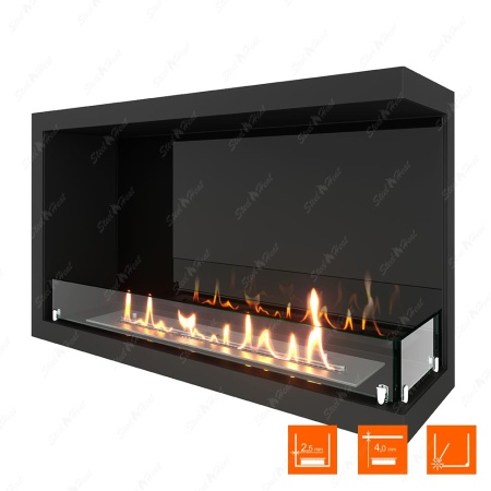 Биокамин угловой SteelHeat Leader 800 правый стекло + стемалит по цене 40 723 руб.